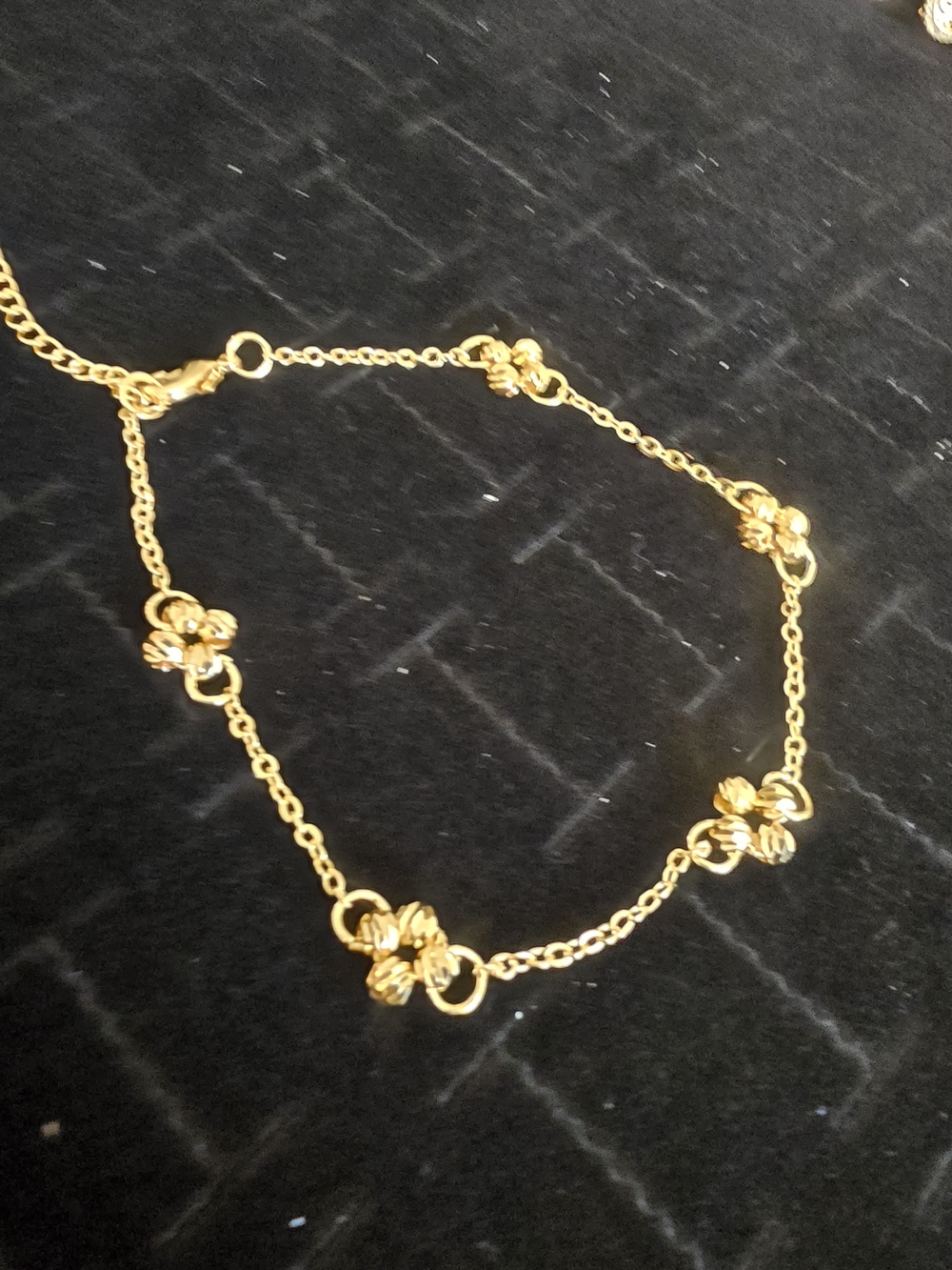 22kgp Dubai Jewelry Gold Floral Link Bracelet - Women Jewelry